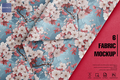 Folded Fabrics Mockup | fabric, folded fabric mockup, pattern drape mockup sheet mockup ui