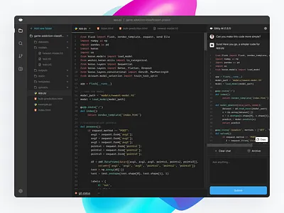 Glitty - AI-Powered Coding Platform 🤖 ai ai app app artificial intelligence code code app code platform coding coding app coding platform design minimal ui ux