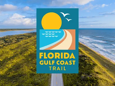 Florida Gulf Coast Trail beach branding coast coastline cycling florida gulf coast hiking logo trail vector