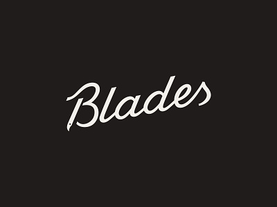 Blades Wordmark brand branding cursive lettering logo logomark logotype script typography vintage wordmark
