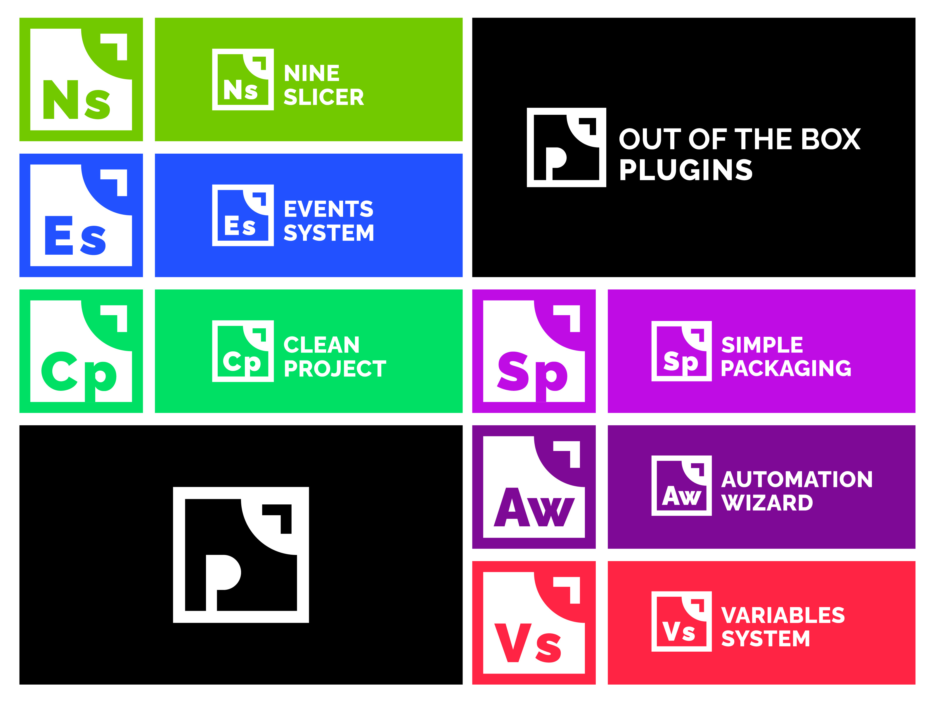 Out of The Box Plugins Brand Architecture brand brand architecture branding design dev logo graphic design logo design logo designer minimalist plugins logo sub brands logos