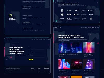 Warpgate Ventures — Contact, Blog blockchain blockchain website blog page contact us cyberpunk dark layout kervin tan krvin layout neon ui design warpgate warpgate ventures