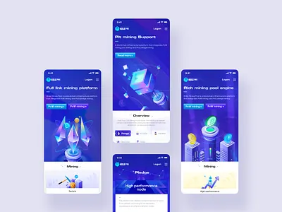 Blockchain mining pool - PMD app branding design icon illustration logo ui ux