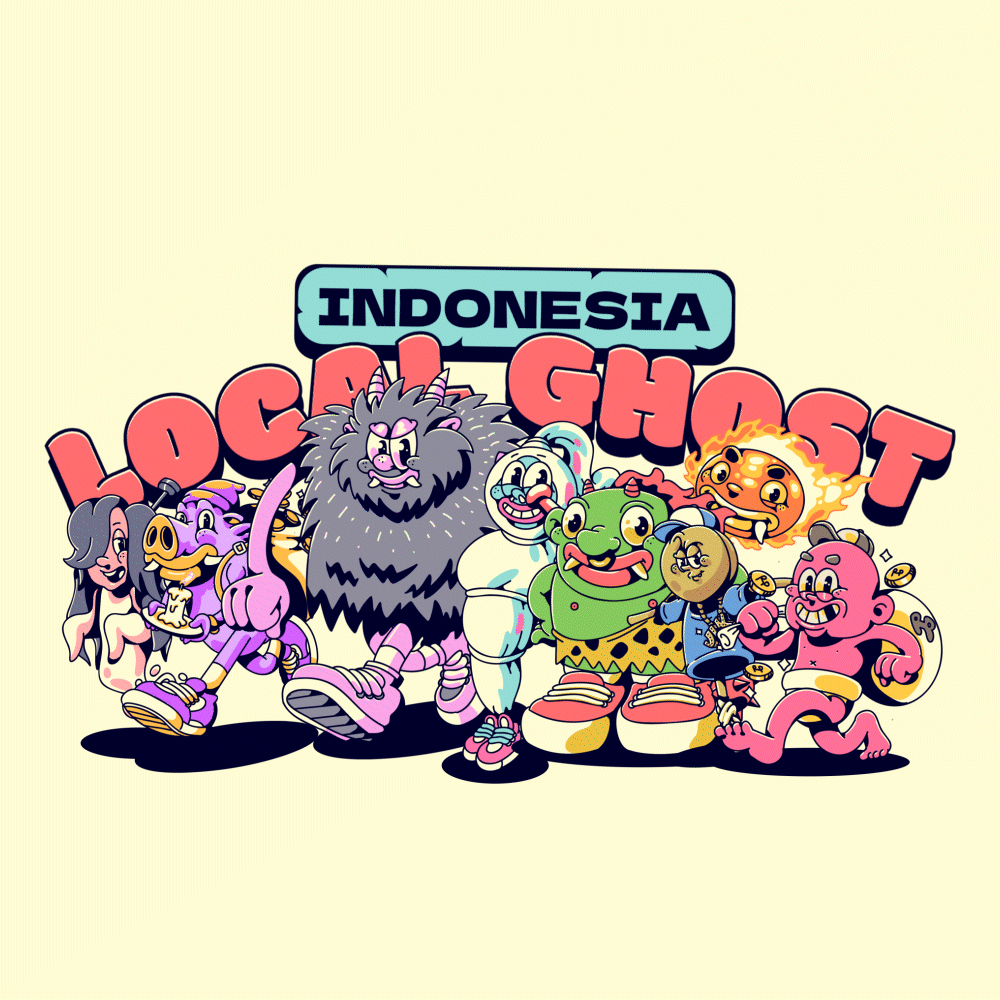 Indonesia Local Ghost Project animation art artwork graphic design illustration logo motion graphics sticker t shirt