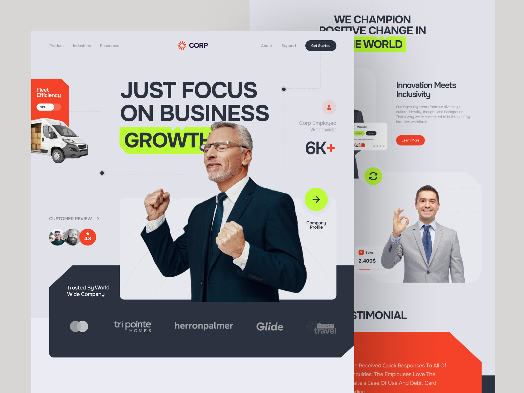 CORP - Business Management 💼 aesthetich business clean company data design digital finance landing page management minimalist modern ui website