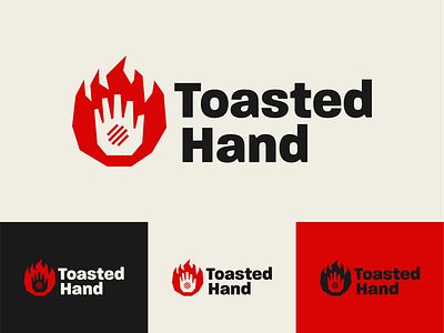 Toasted Hand brand branding clean colors design fire flame flames graphic hand logo logos minimal minimalist palette styleguide toast toasted toaster vector