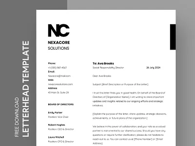 Board of Directors Letterhead Free Google Docs Template card doc docs document free google docs templates free template free template google docs google google docs google docs letterhead template letterhead letterhead template letterheads ms word notepaper paper print printing template templates
