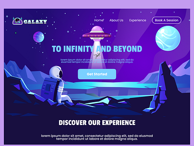 Galaxy : vacation to outer space animation astronot branding creative galaxy graphic design ilustration logo motion graphics paralax planet ui ux web website