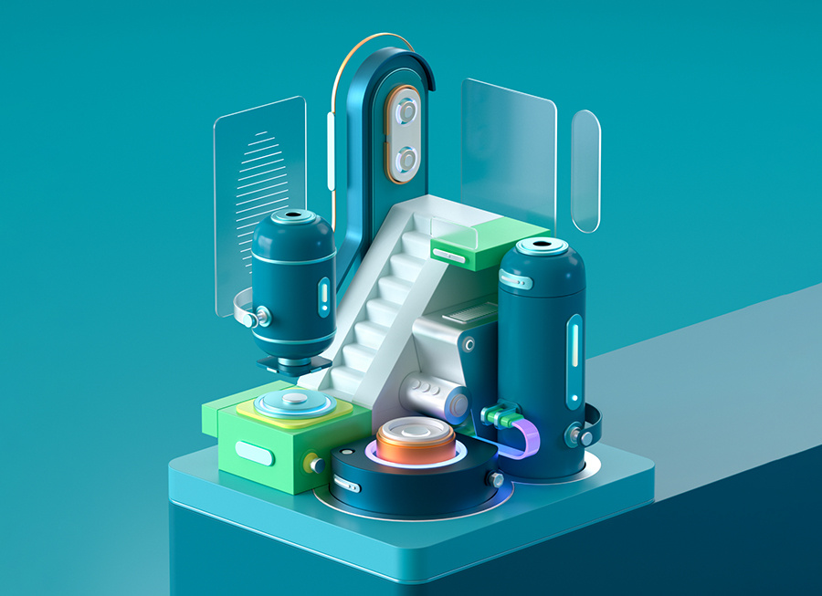 Concept technology scene 01 3d c4d cinema4d concept design illustration oc render scenes tech technology ui web