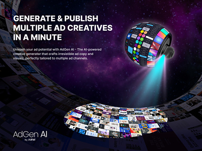 Generate & publish multiple ad creatives 3d ad creatives adgen ai banner branding character rendering robot