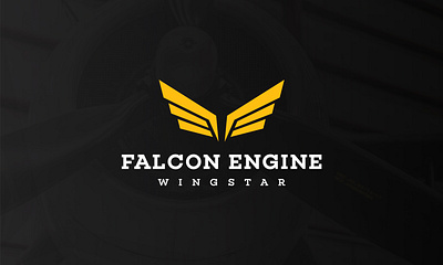 Falcon Engine Wingstar Logo Design abstract logo art brand guideline brand identity branding creative flat logo graphic design logo minimal minimalist logo professional logo
