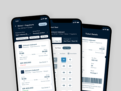 Bus Ticket Mobile App - Exploration app booking bus bus booking bus ticket buy tikcket clean ios mobile mobile app design ticket transport app travel ui