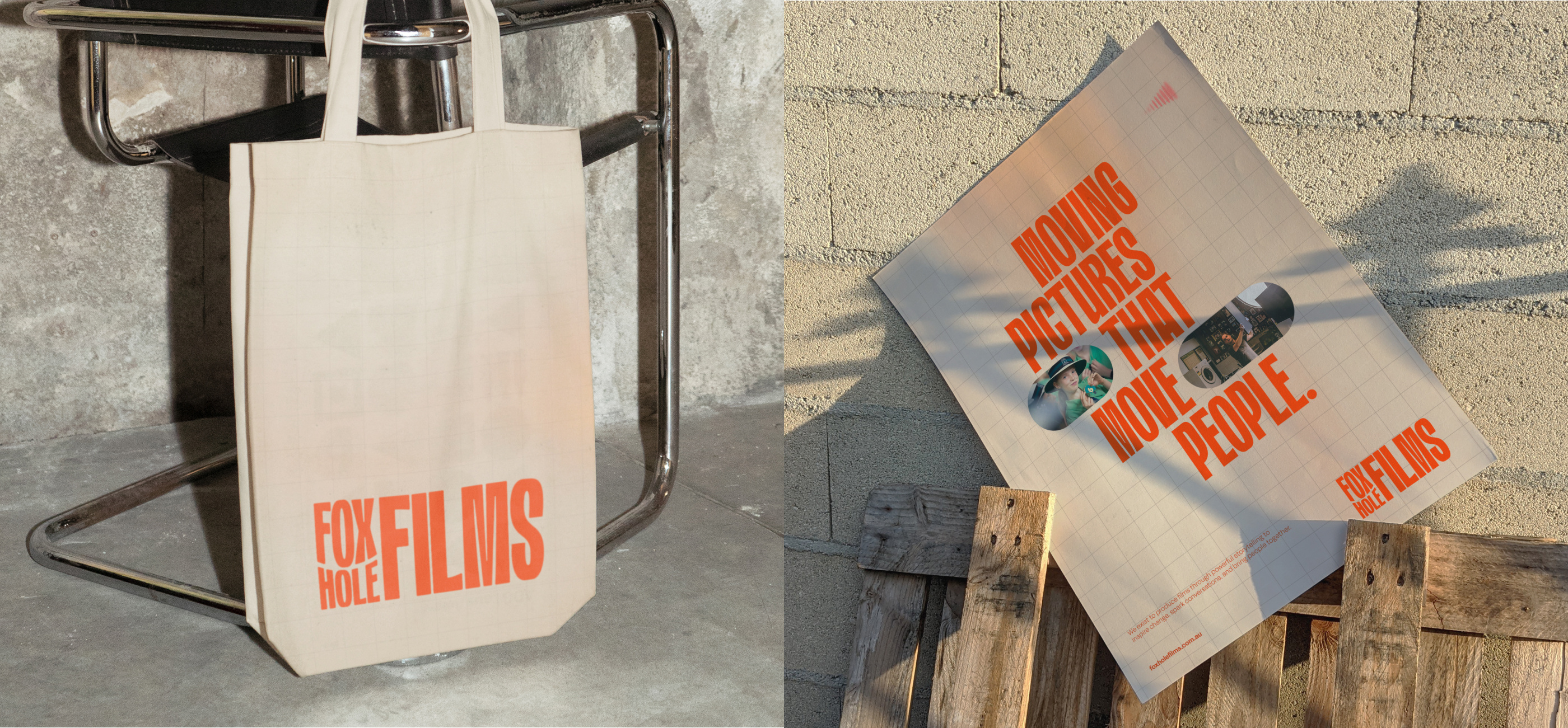 Fox Hole Films - Brand Identity brand design brand guidelines brand identity branding fun graphic design identity design logo logo design logotype mockups modern orange rebrand rebranding vintage yellow