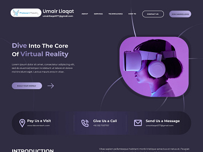 Virtual Reality Web Design 🕶️✨ dribbbleshowcase futuristic innovativedesigns techweb umairdesigns uxui virtualreality webdesign