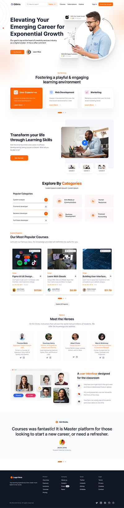 E-Learning Landing Page 3d branding graphic design learning learning dashboard learning landing page learning website motion graphics ui ux