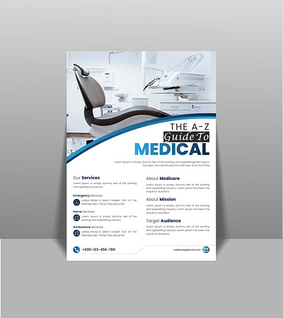 Modern medical services flyer design. branding design digital flyer flyer flyer design graphic design medical flyer modern simple simple flyer updateable vector