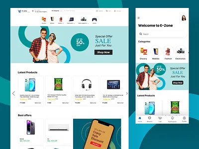 E-zone app design e commerce mobile app