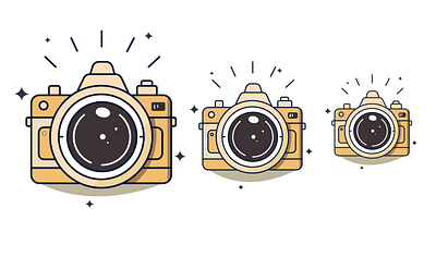 Flat Yellow Camera Icons 3 design flat yellow camera icon 3 graphic design icons set illustration logo typography vector