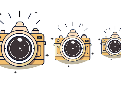 Flat Yellow Camera Icons 3 design flat yellow camera icon 3 graphic design icons set illustration logo typography vector