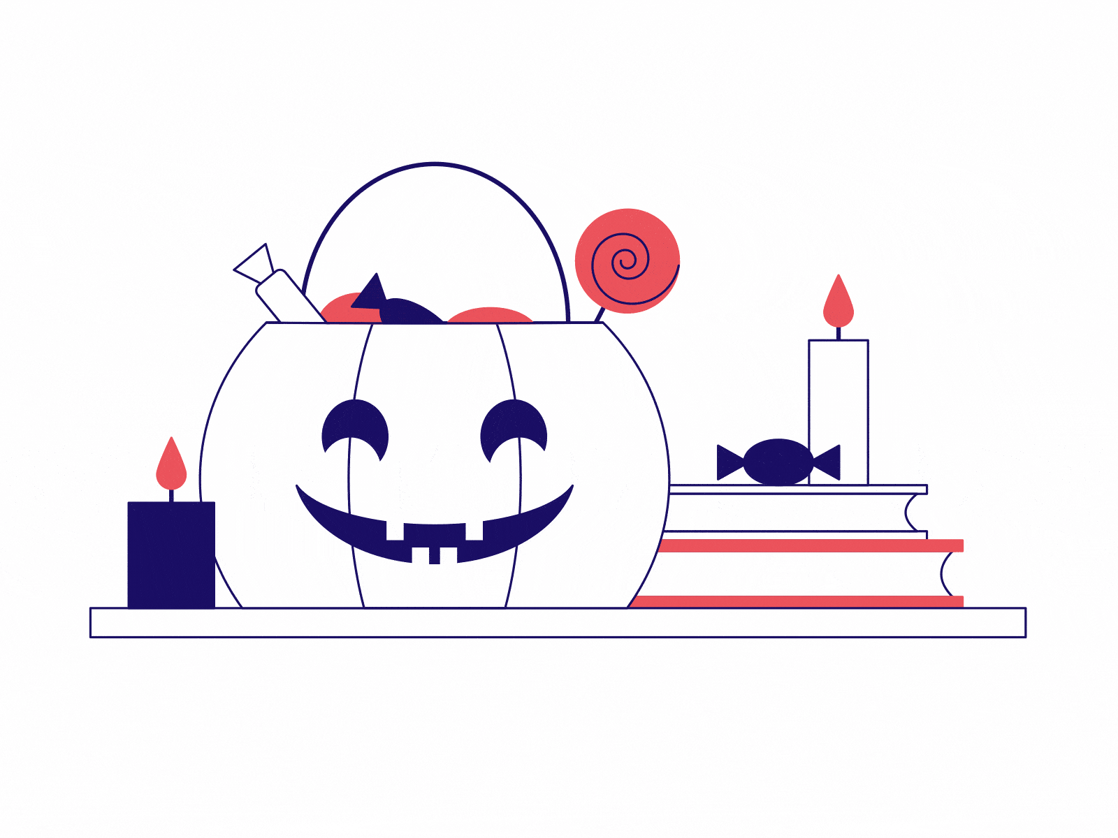 Happy Halloween! animation gif halloween illustration json laughter lottie pumpkin shape sweets vector