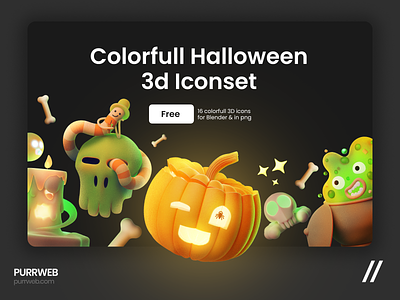 Free Halloween 3D Iconset Giveaway 3d 3d art branding design free giveaway graphic design halloween icon iconset illustration logo online spooky ui ux