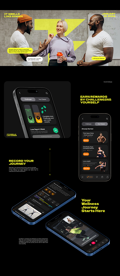 Fitness App - UI athlete dark ui fitness workout