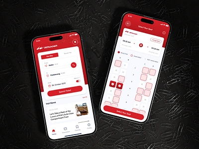 Whoosh - Speed Train Redesign App app book bookin booking clean design mobile app ticket ticketing train train ticket travel ui ui design