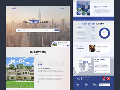 W|N Real Estate Website Landing Page UX/UI Design awesome branding desiging design figma graphic design landing minimal realestate sidemenu ui unique ux web webapp webdesign webmockup