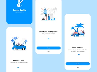 Travel Traits app branding mobile app ui