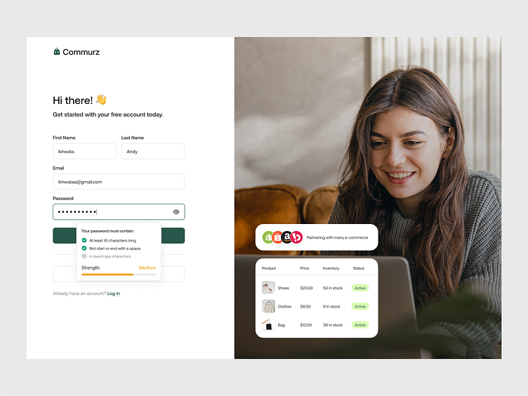 Commurz - Ecommerce Hero Section by Dipa UI/UX for Dipa Inhouse on Dribbble