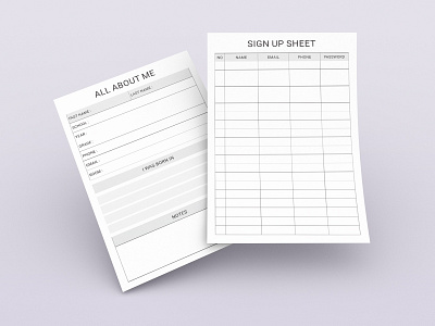 Sign Up Sheet Planner 3d animation branding graphic design logo motion graphics sign up sheet planner ui