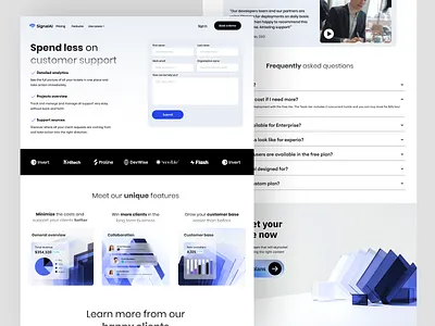 SignalAI sales funnel design about page about us contact page contact us corporate design enterprise funnel integrations saas saas design saas landing page saas web design saas web page sales