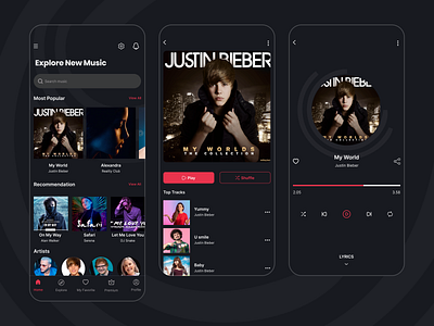 SongSilo (Home, Music Player) app design mobile app music player ui