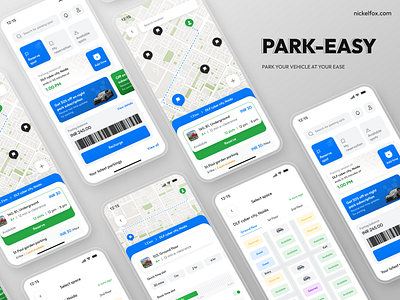 Parkeasy Parking App branding car parking car parking app design graphic design illustration invoice logo mobile app order park app parking app parking design ui ux