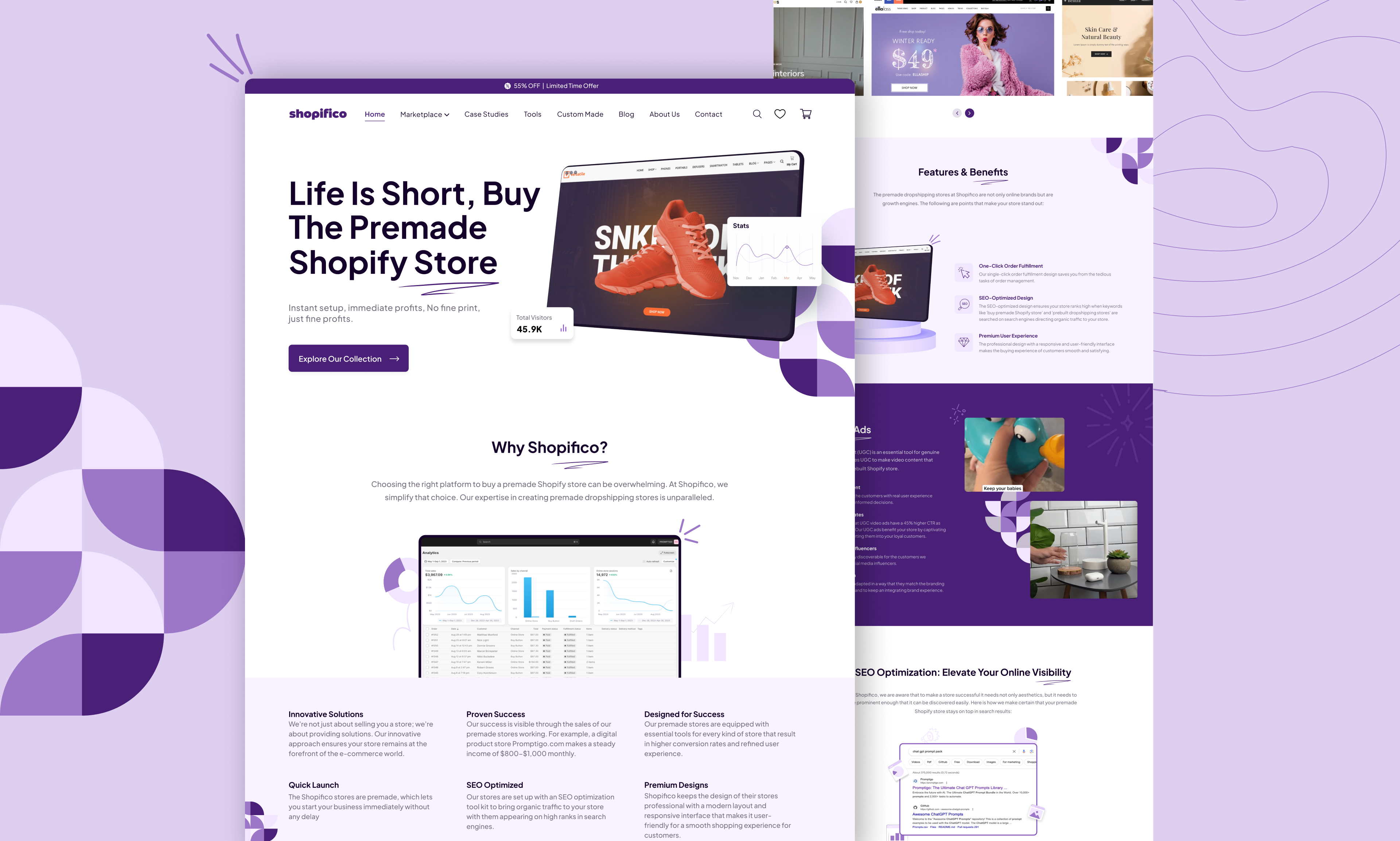 Shopifico design ecommerce ecommerce landing page design ecommerce website design landing page online shop online stores shopifico shopify landing page shopify landing page design shopify online shop shopify shop shopify stores shopify web design shopify website design ui web design web ui design website design