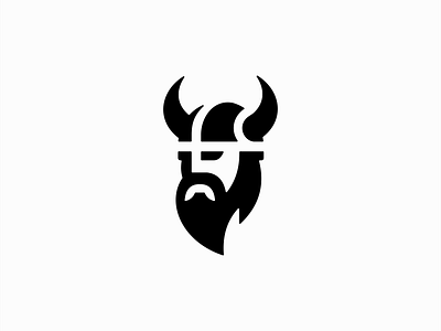 Minimalist Viking Logo barber beard branding design geometric god helmet icon identity illustration logo man mark minimalist negative space odin symbol vector viking warrior
