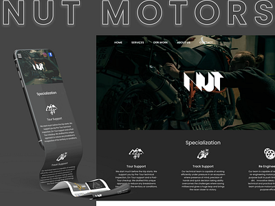 NUT MOTORS automobile automobile website desktopview landing page mobile website re engineering website