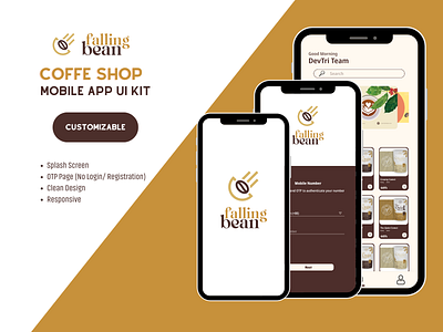 Fallen Bean: A mobile app UI for Coffee Shop design graphic design mobile app ui prototype ui ui design uiux ux