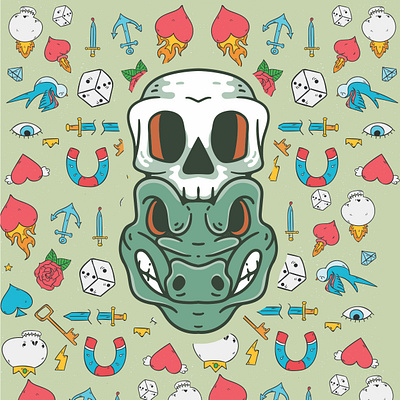 Crocoskull Design for Printing 3d animation branding design graphic design illustration logo motion graphics ui vector