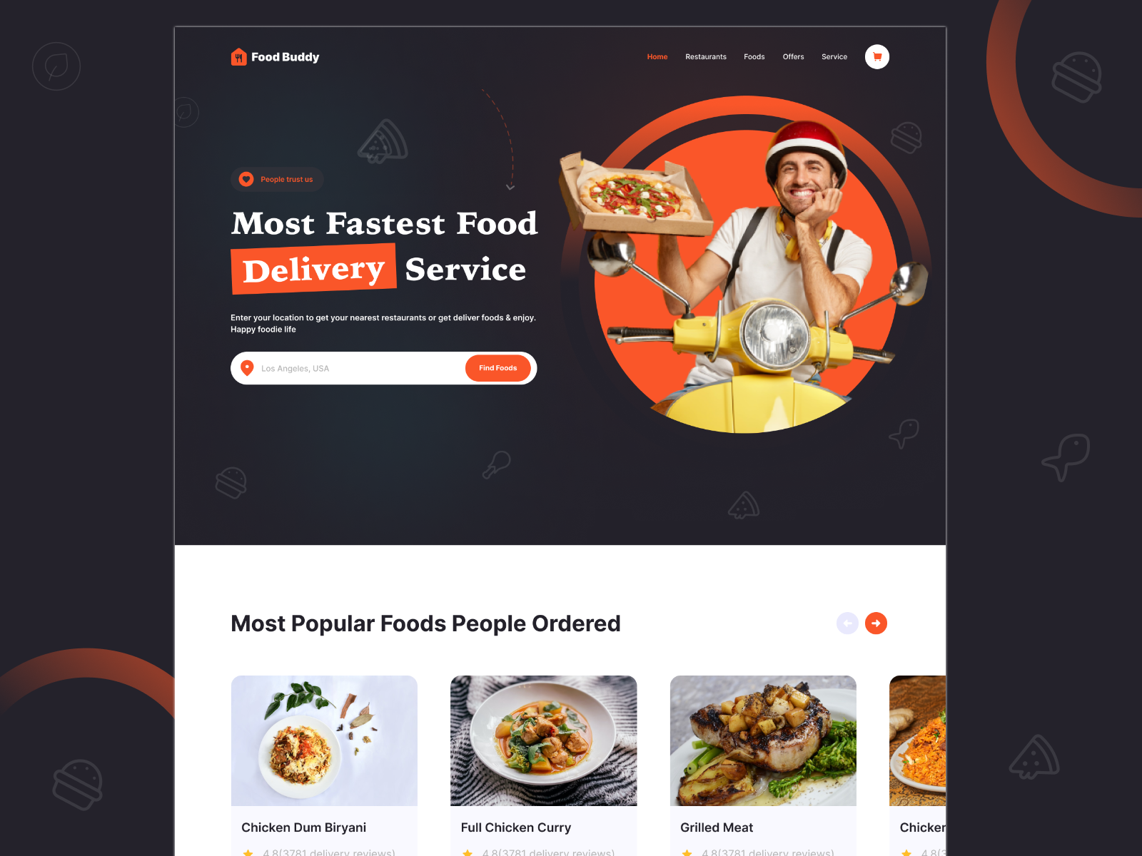 FoodBuddy Landing Website Ui by NehaGuleria on Dribbble