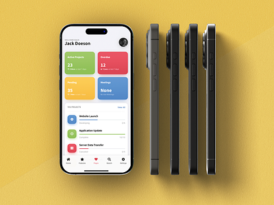 Task Management Web App Template - Sticky Mobile android app app design design gradient cards gradient design grid view ios iphone list mobile sidebar task management task management app to do to do app todo ui web app web application design