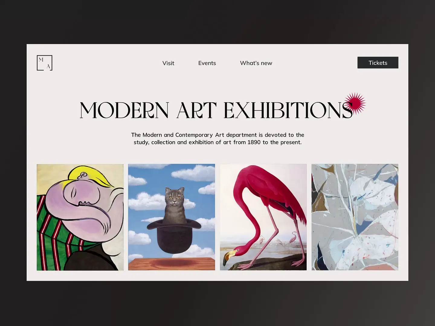 Engaging Museum Website Design for Modern Art Exhibitions