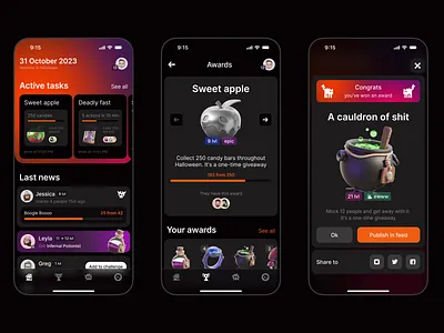 Halloween app 2023 3d app booo concept design halloween typography ui uxui
