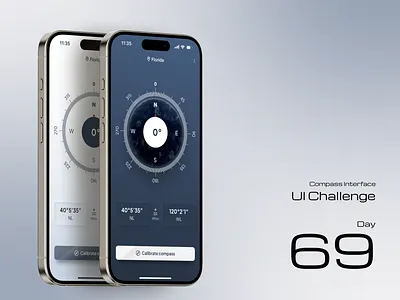Compass Interface app design challenge compass degree direction interface design ios latitude longitude mobile mobile app mobile design navigation sea elevation sea level tourism ui ui design user experience ux ui