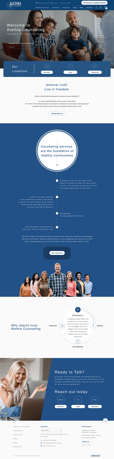 Alethia Counseling Center_ Website Design graphic design ui