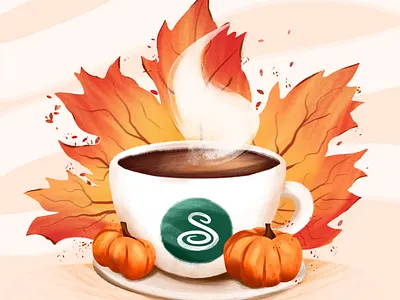 SACHCAFFÉ - Coffee illustration☕ coffee drawing fall illustration procreate pumpkin