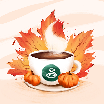 SACHCAFFÉ - Coffee illustration☕ coffee drawing fall illustration procreate pumpkin