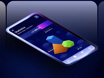 stats screv 3d figure dribbble earned figma design ui fin app fintech design app gradients elements graphic design inspiration interactive screen page object period piramid progress bar stats bar stats page screen mobile app total saving ui app ui8