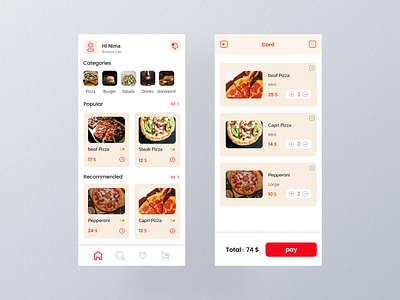 Fast Food application app ui application fastfood ui figma food app ui uiux user interface ux