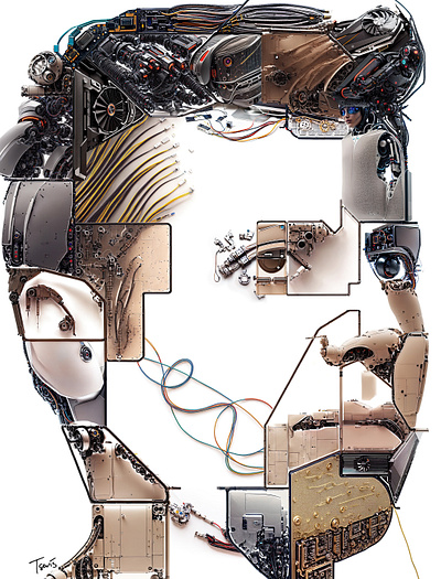 Sam Altman: I, Robot? artificial intelligence chatgpt graphic design illustration openai photomosaic robotics sam altman silicon valley